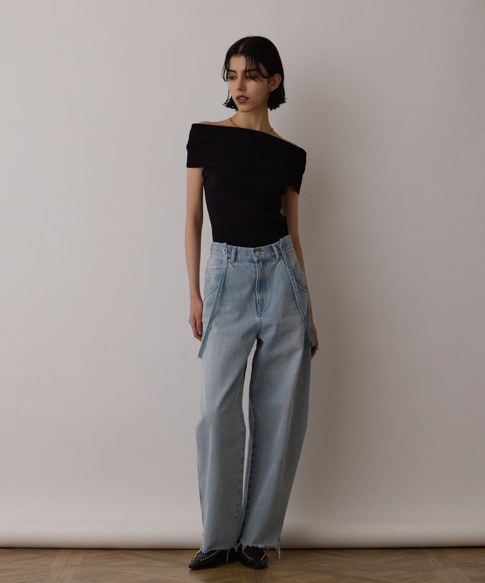 GRACE CONTINENTAL サス付zipデニムパンツ 