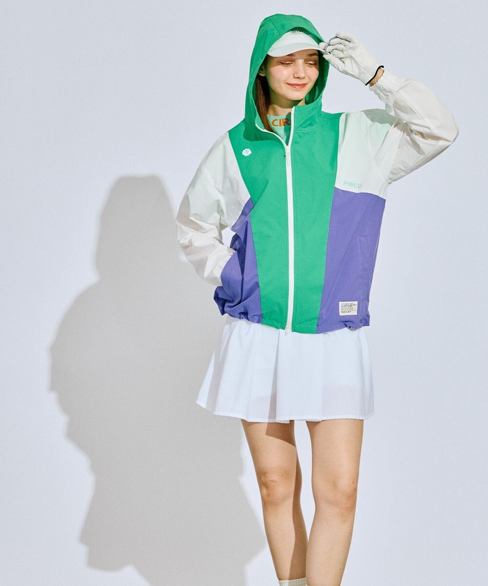 PW CIRCULUS 【撥水加工/ストレッチ】【WOMEN】カラーブロッキング ブルゾン ゴルフウェア レディース 