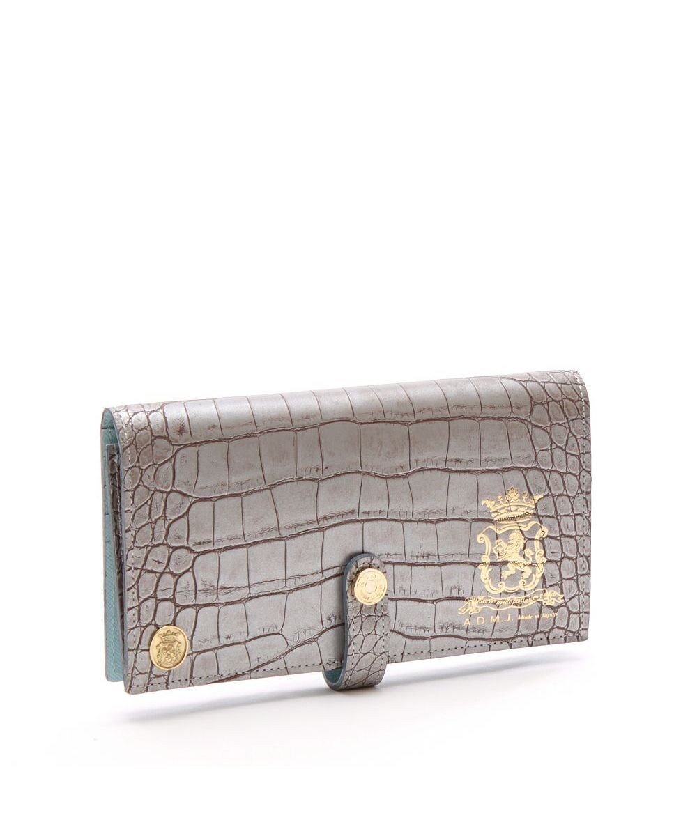 A.D.M.J. 【牛革】クロコ型押し/ロングウォレット 