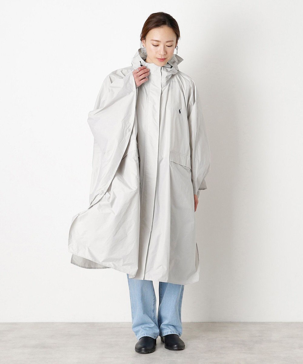 MOONBAT POLO RALPH LAUREN(ポロ ラルフローレン) ポロポニー ポケッタブル レインポンチョ レインコート 無地 フード 収納袋 ロゴ入 レディース 