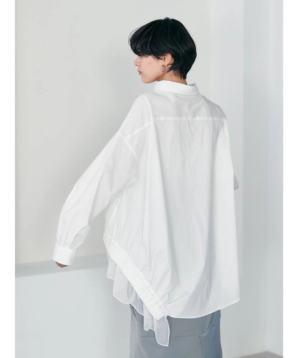 YECCA VECCA シアーMIXアシメシャツ 