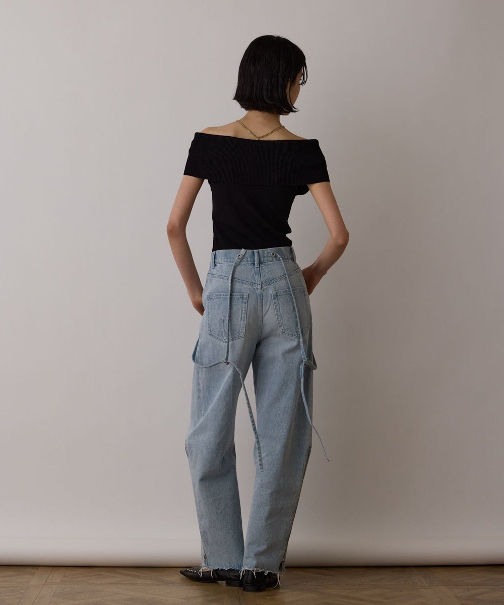 GRACE CONTINENTAL サス付zipデニムパンツ 