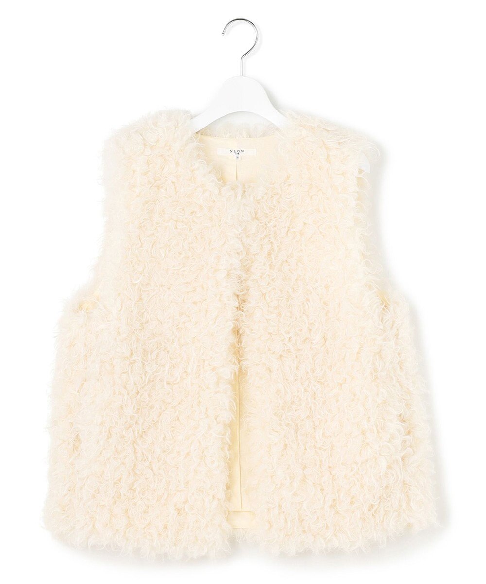 23区 S 【SLOW/一部店舗限定】フェイクファー ジレ 