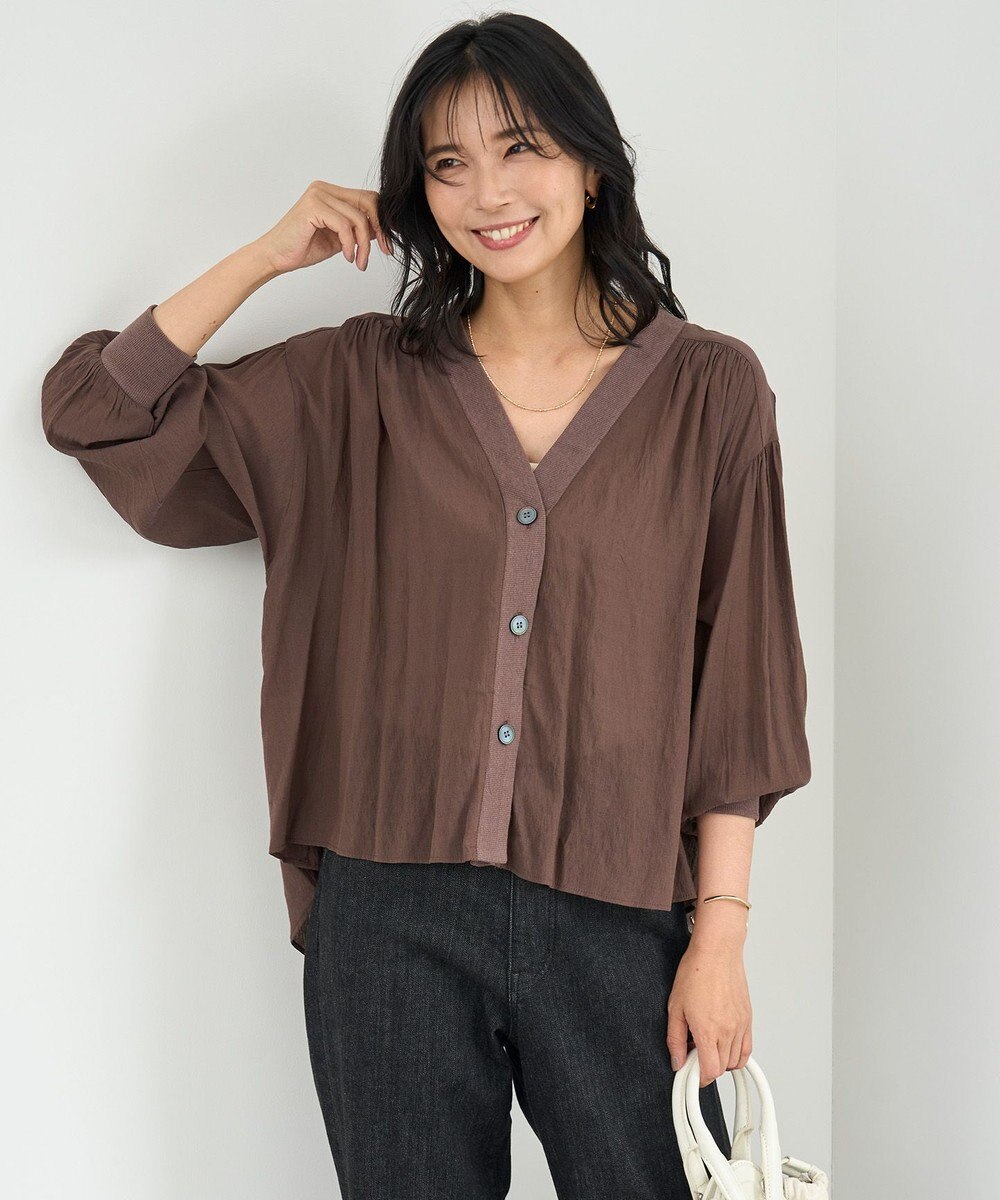 UNFILO シアーシャツ カーディガン 