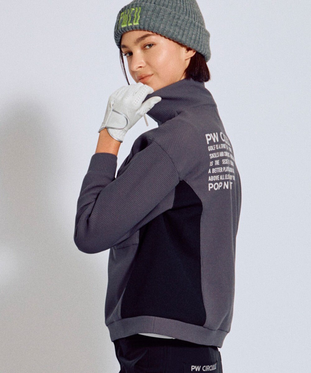 PW CIRCULUS 今が旬トップス！【ドライな肌触り / UV遮蔽率98.9% UVカット / ストレッチ】【WOMEN】ワッフルハーフジップ  ゴルフウェア レディース 