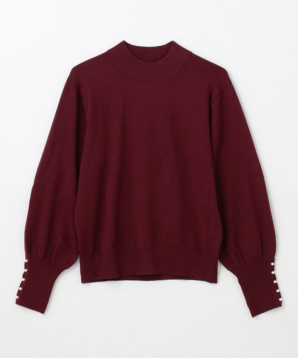 ANY 【洗濯機可/吸湿発熱】パフスリーブパールニット 