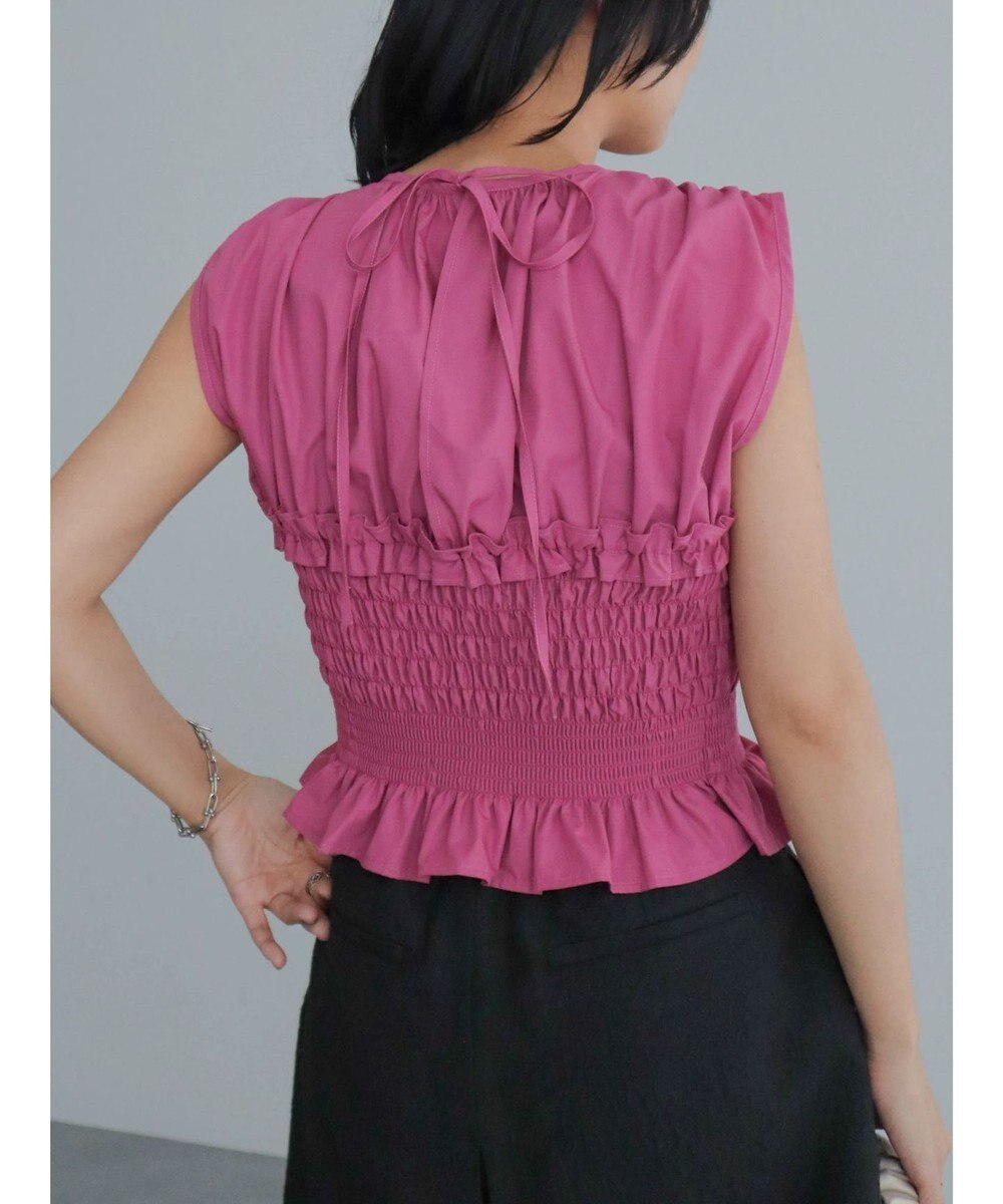 Green Parks シャーリングデザインコルセット風ブラウス 