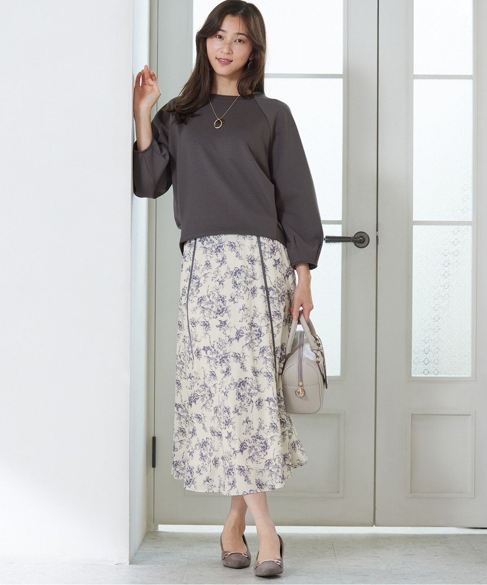 ANY SIS 【全方位 好印象】ラメフェザーニット×フラワースカート セット 