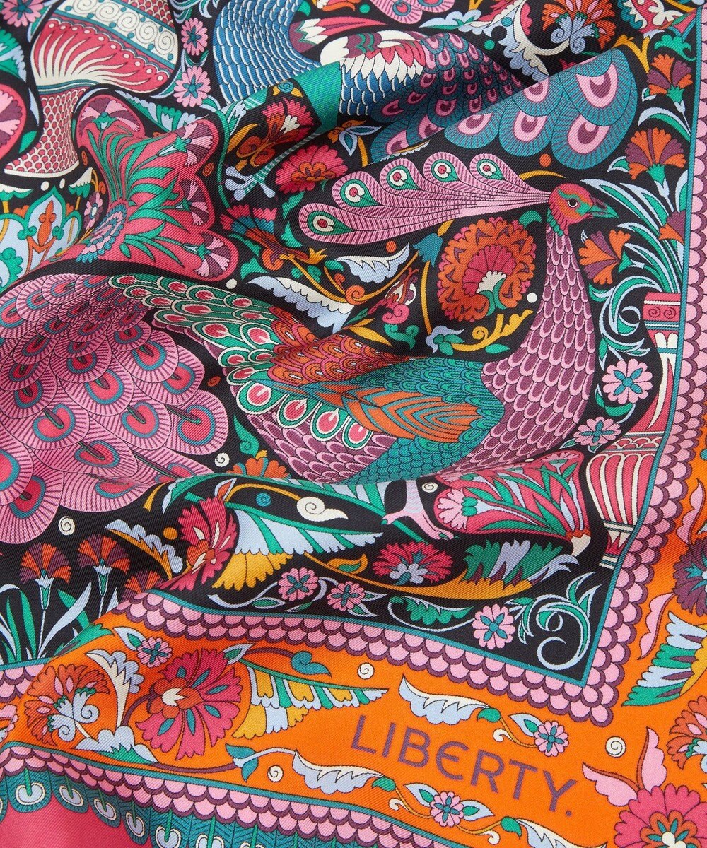 LIBERTY. ピーコック ガーデン シルクツイル スカーフ 70 