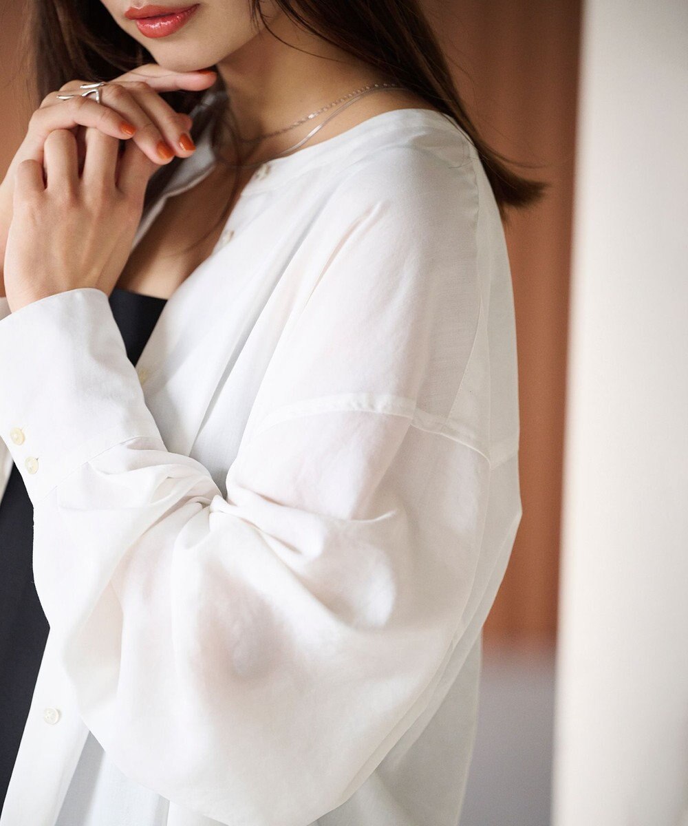 #Newans ルーズシルエットシアーシャツ 