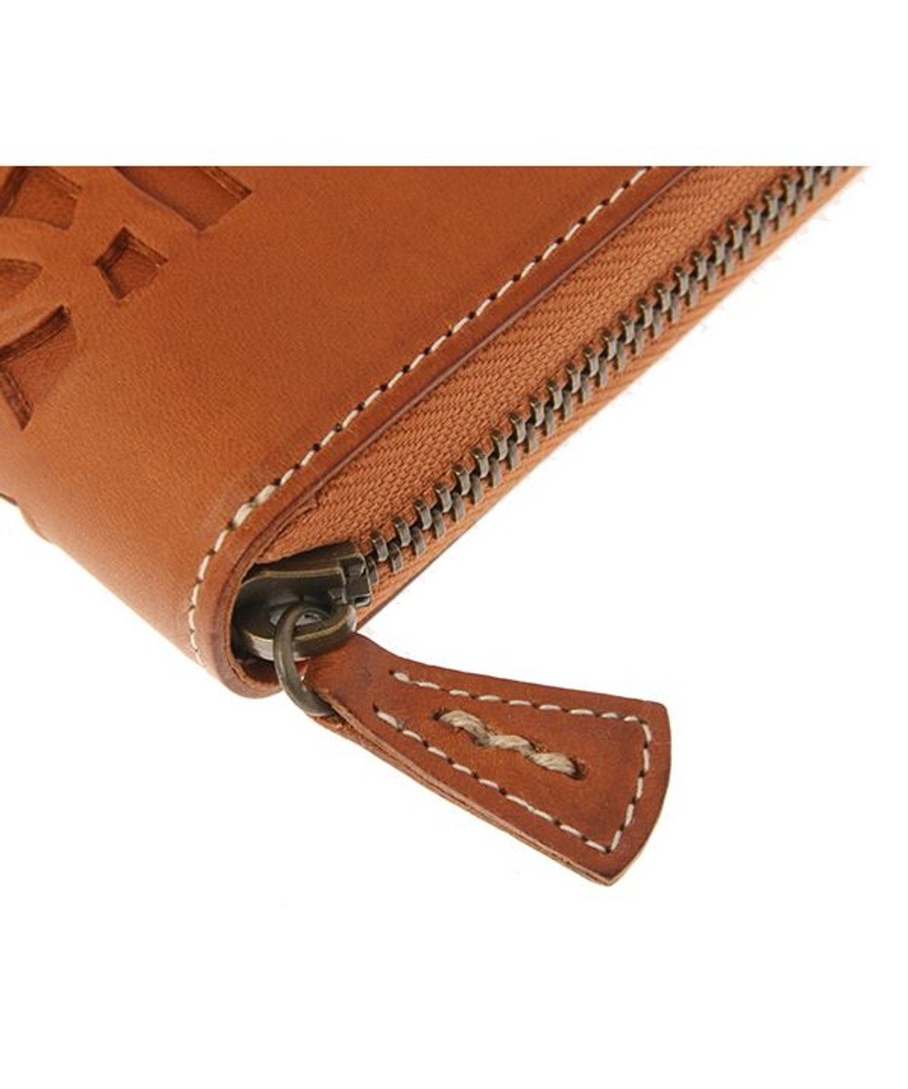 genten カットワーク ラウンド長財布 