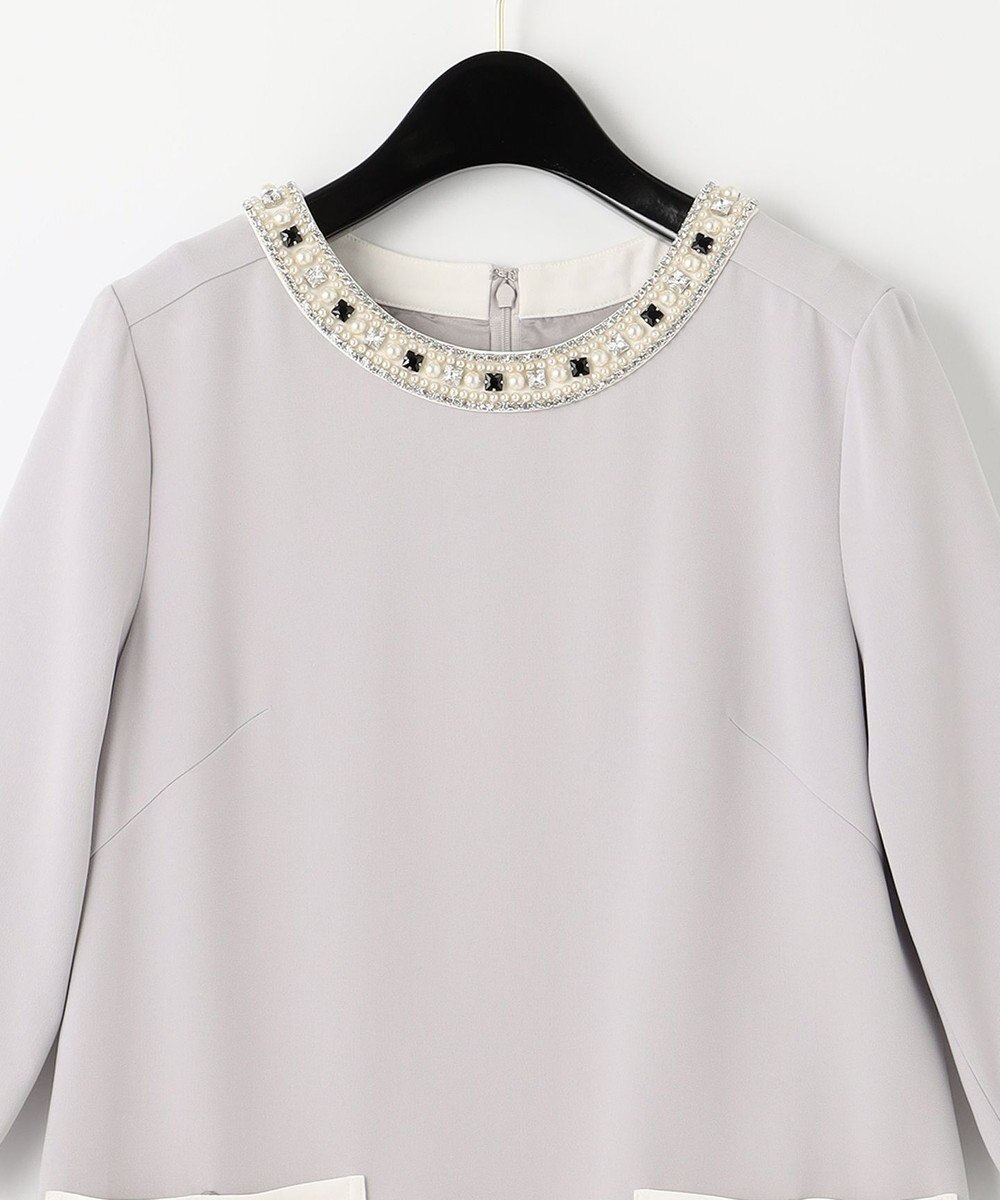 GRACE CONTINENTAL バイカラービジューワンピース 