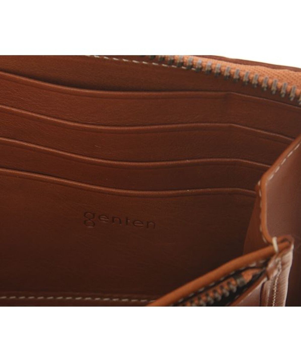 genten カットワーク ラウンド長財布 