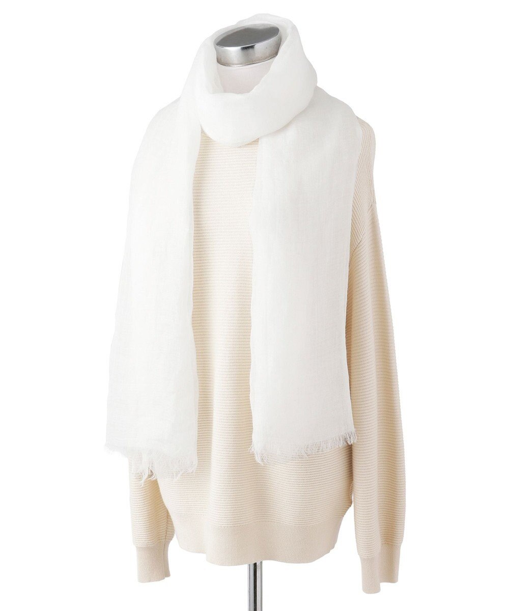 MOONBAT FURLA(フルラ) 麻カシミヤ無地ビッグストール／60×180cm 