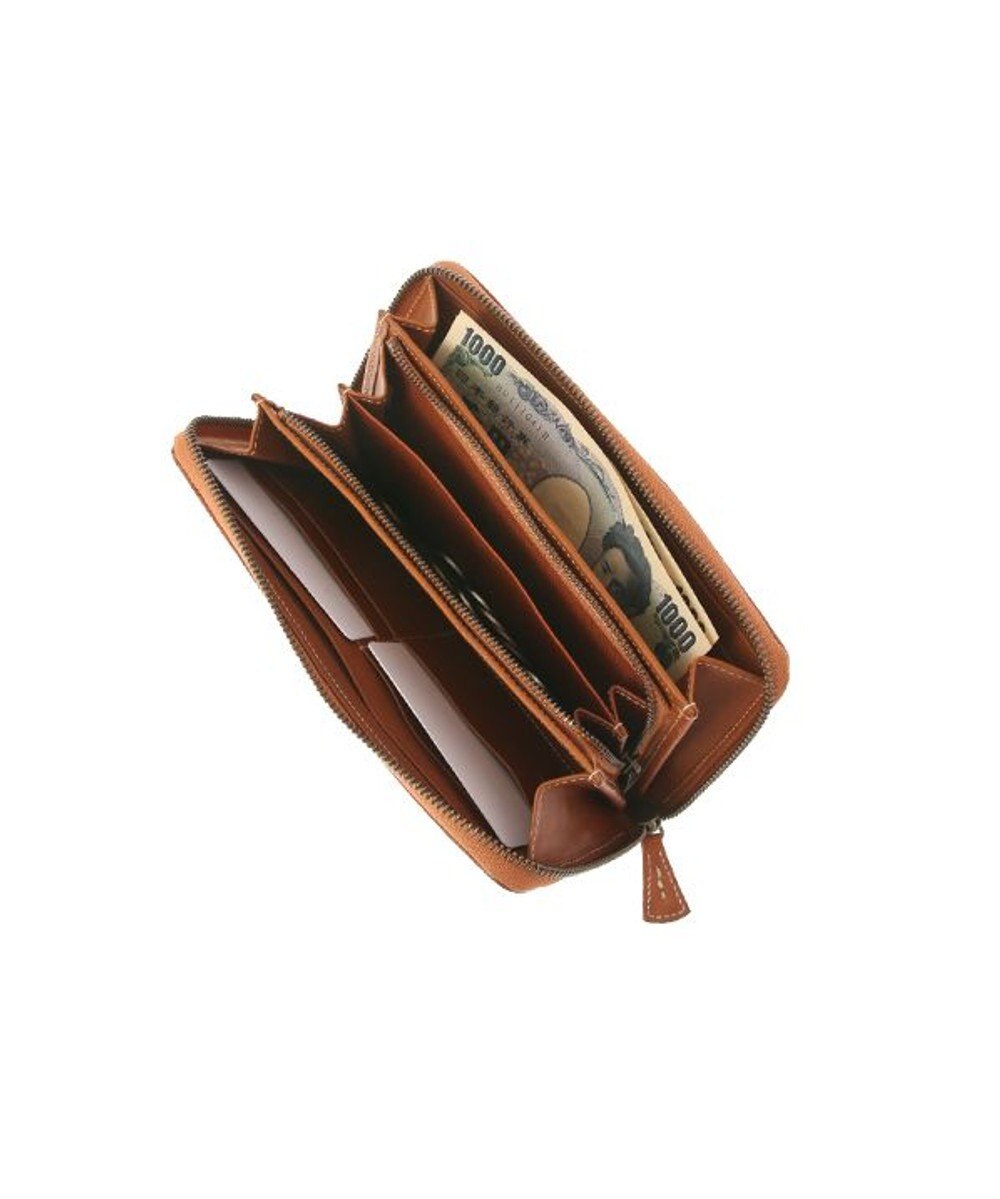 genten カットワーク ラウンド長財布 