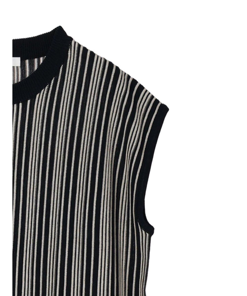 Green Parks ストライプ柄ニットドッキングワンピース 