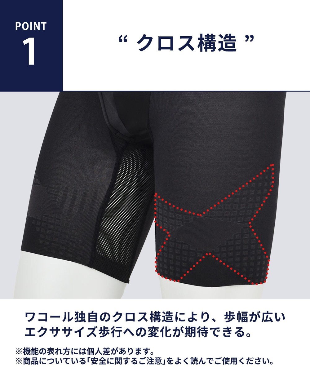 WACOAL MEN 【クロスウォーカー】 はいて歩いて、カロリー消費アップ ムレ軽減設計 ロング丈 前開き WX5014 /ワコールメン 