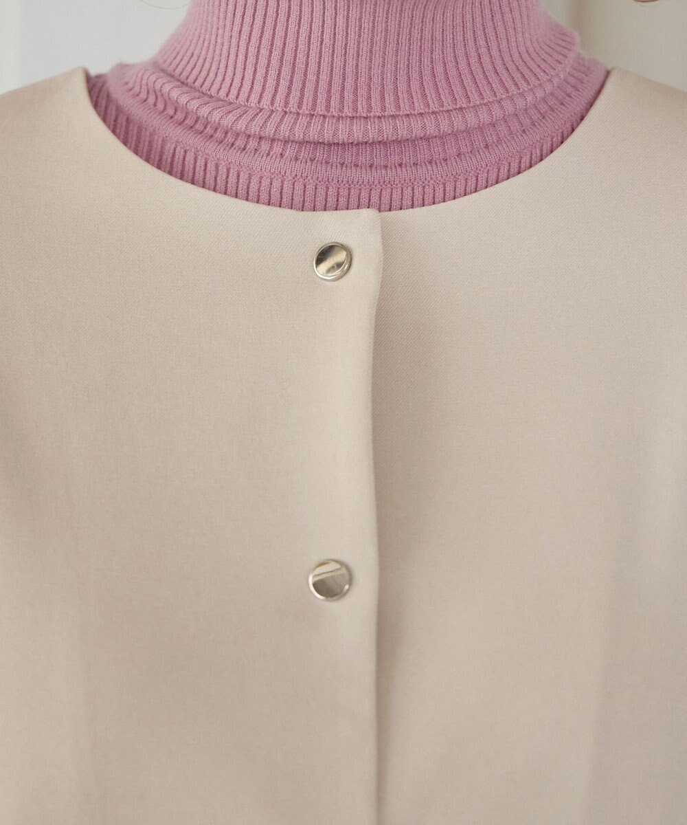 Tiaclasse ノーカラー後ろタックフレアコート 