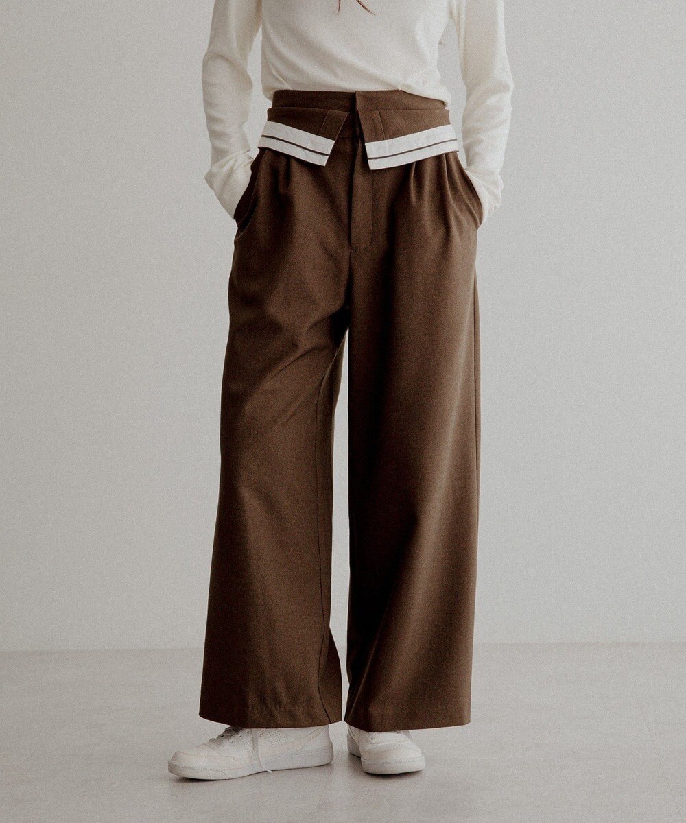 CRAFT STANDARD BOUTIQUE ウエスト折り返しスラックス 