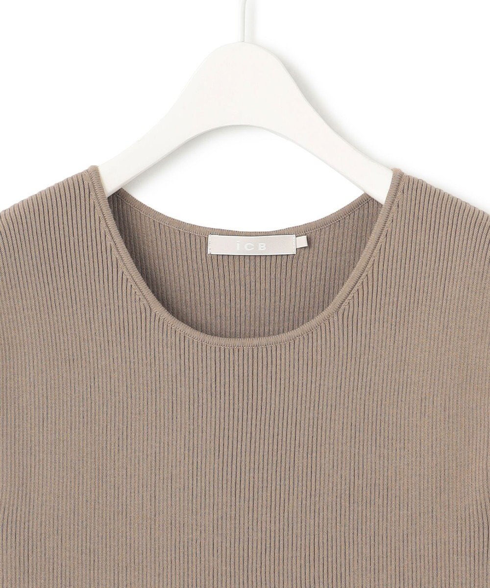 ICB L 【洗える】オーガニックコットンリブ ノースリーブニット 