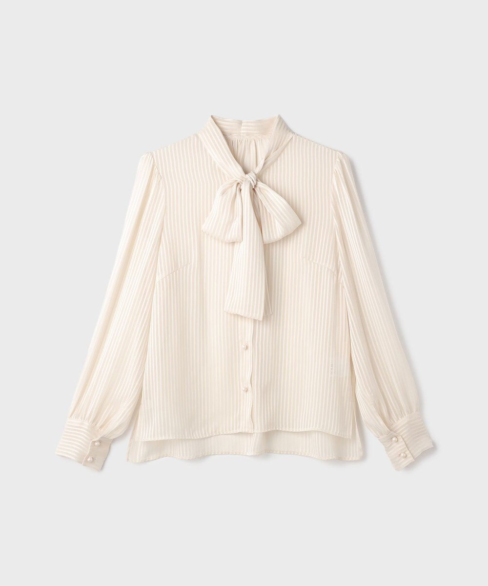 GRACE CONTINENTAL ストライプボウブラウス 