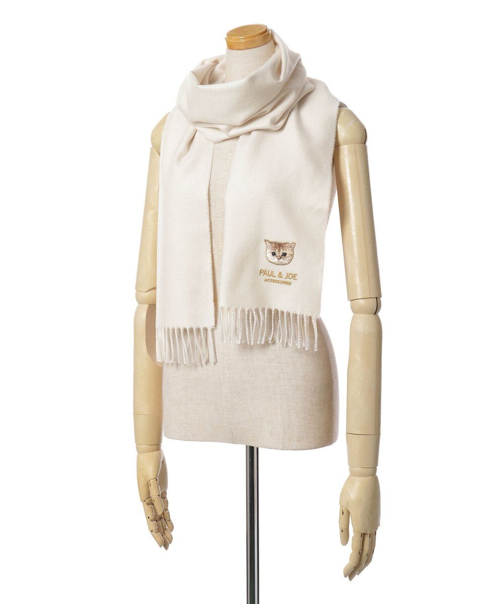 MOONBAT PAUL & JOE ACCESSOIRES ヌネットワッペン付きプレーンムースタッチマフラー（パッケージ入り） 