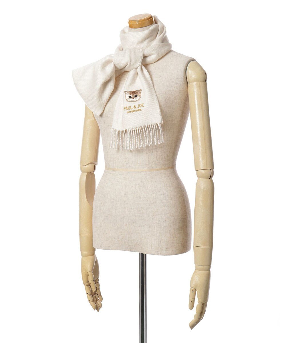 MOONBAT PAUL & JOE ACCESSOIRES ヌネットワッペン付きプレーンムースタッチマフラー（パッケージ入り） 