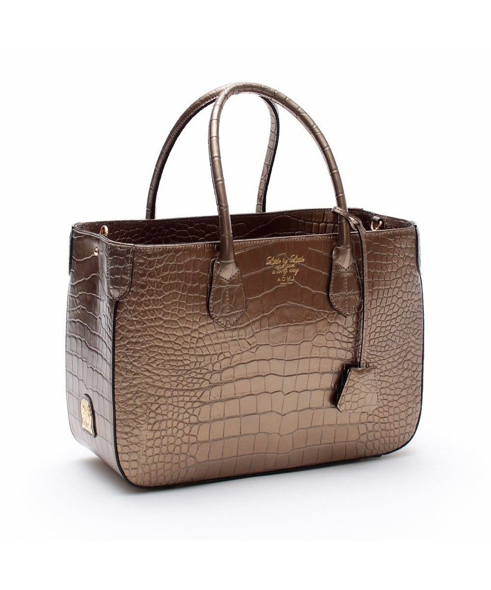 A.D.M.J. 【牛革】クロコダイル型押しトート32cm(Dカン付) 