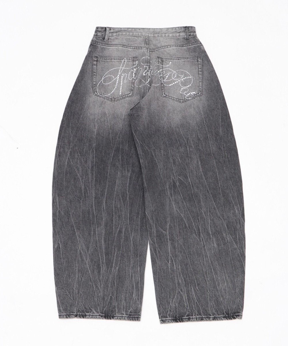 WEGO ラインストーンbackロゴデニム 