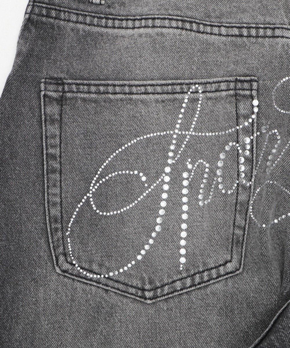 WEGO ラインストーンbackロゴデニム 