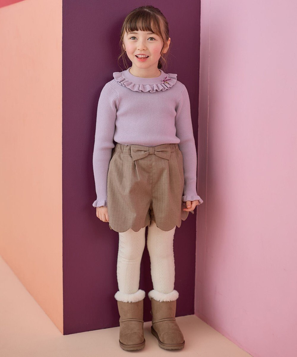 ANY KIDS 首フリル しあわせタッチ ニット 