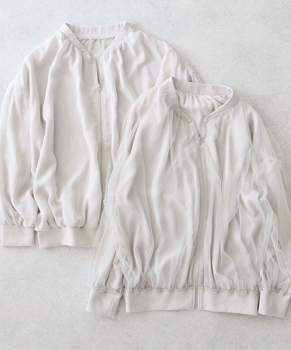 AMERICAN HOLIC リバーシブルシフォン×チュールブルゾン 