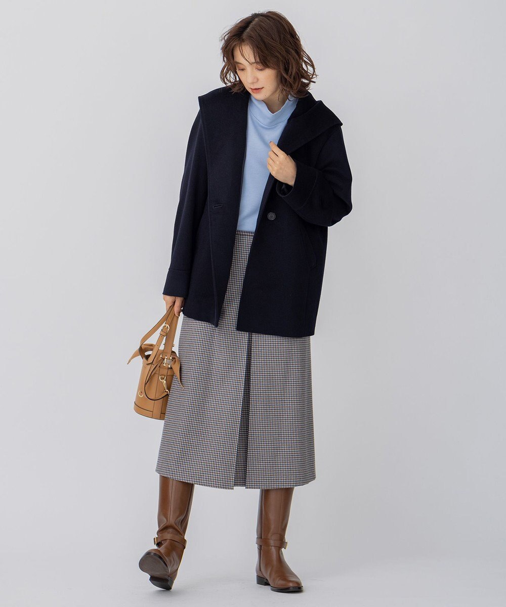 23区 【CLASSY.1月号掲載】ウールカシミヤビーバー フード付き ショートコート 