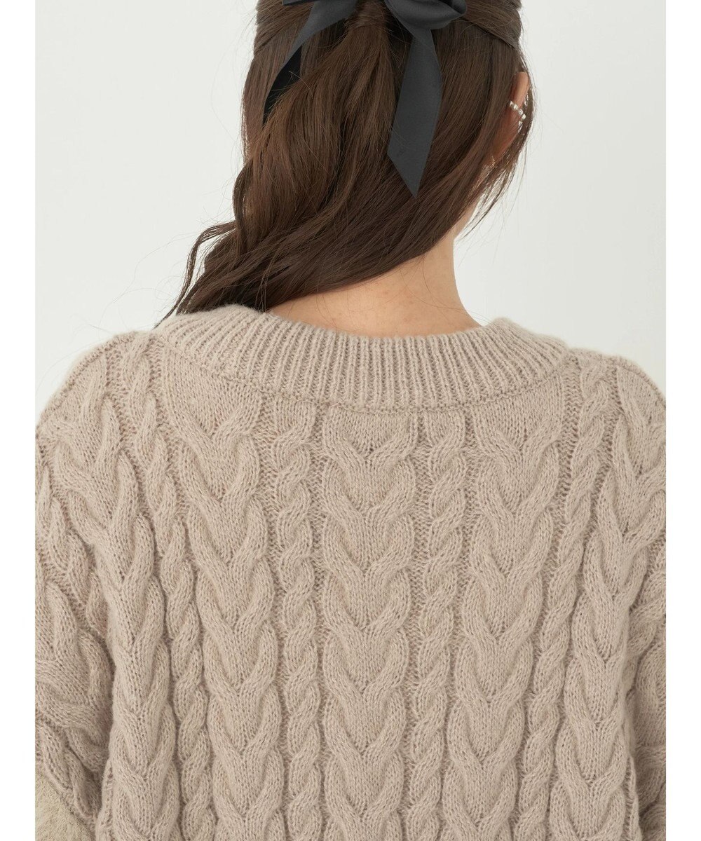 earth music&ecology 袖ファーケーブルミニワンピース 