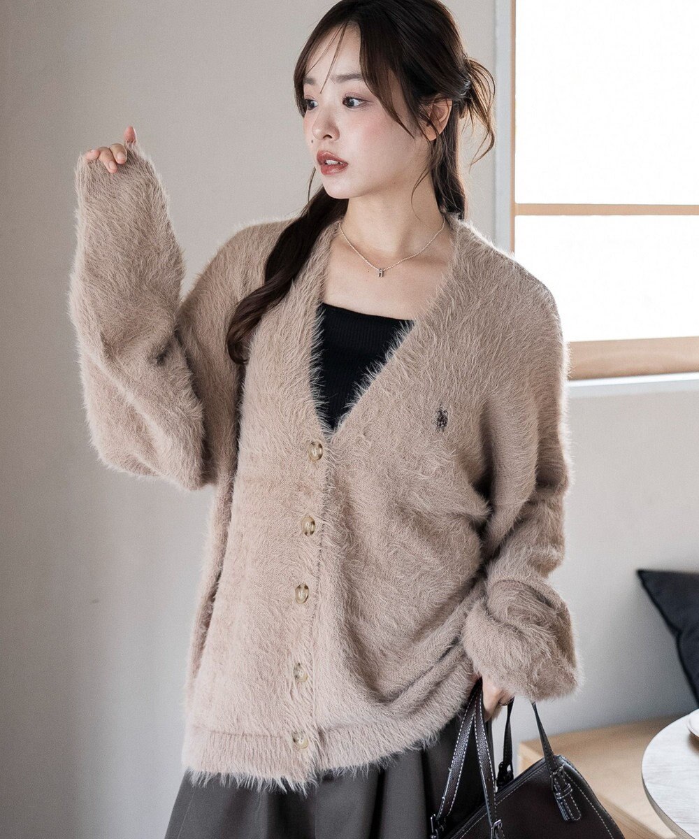 WEGO 【25年秋冬新作/WEB限定】別注USPOLOシャギーニットカーデ 