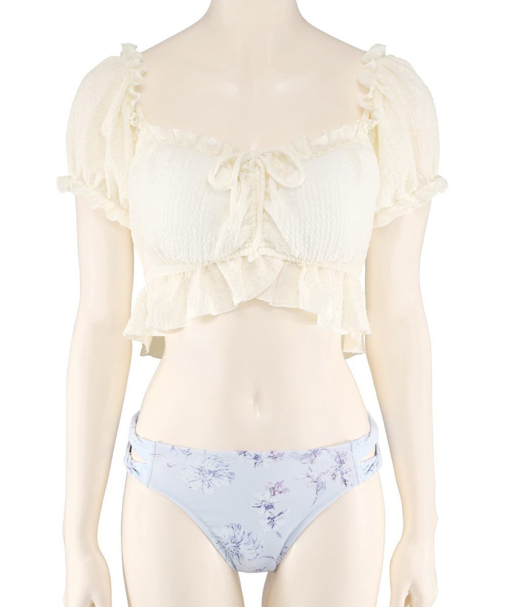 San-ai Resort（三愛水着楽園） 軽い着け心地でしっかり盛れる【楽盛り水着】　パフスリーブワイヤービキニ　9M　【San-ai Resort（サンアイリゾート）】 