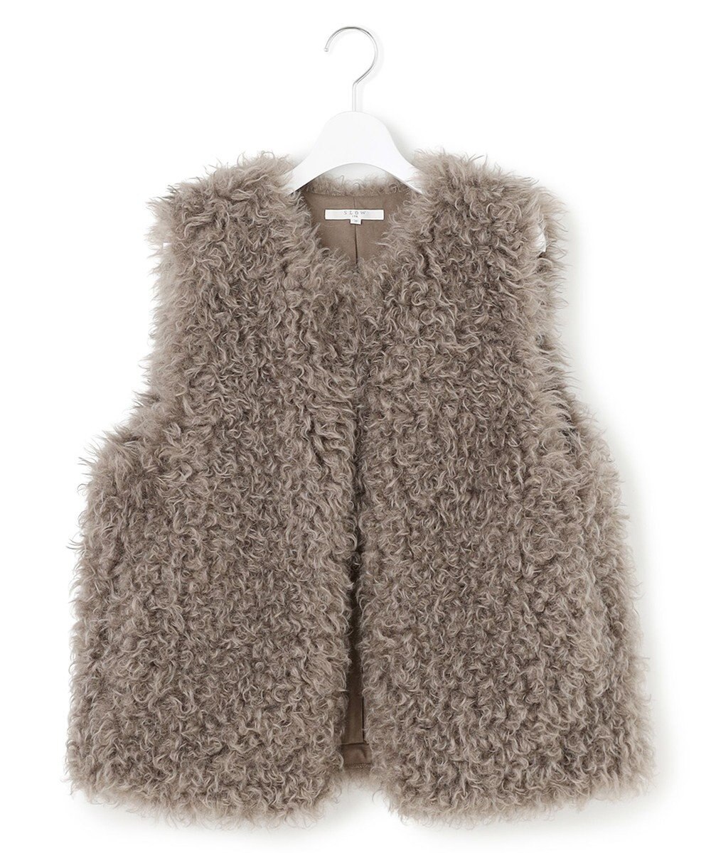 23区 S 【SLOW/一部店舗限定】フェイクファー ジレ 