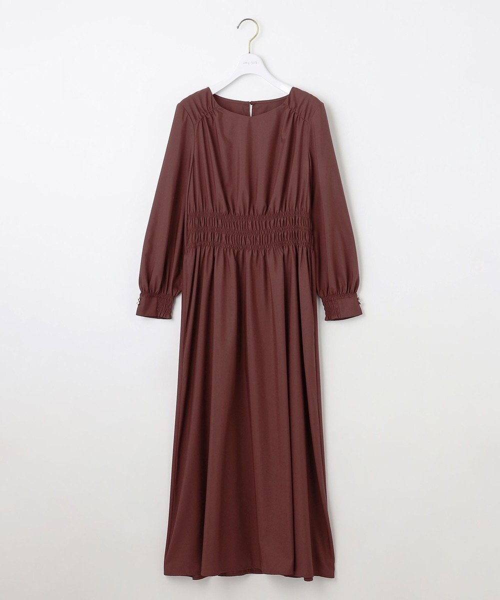ANY SIS 【洗える】シャーリングディテール ワンピース 