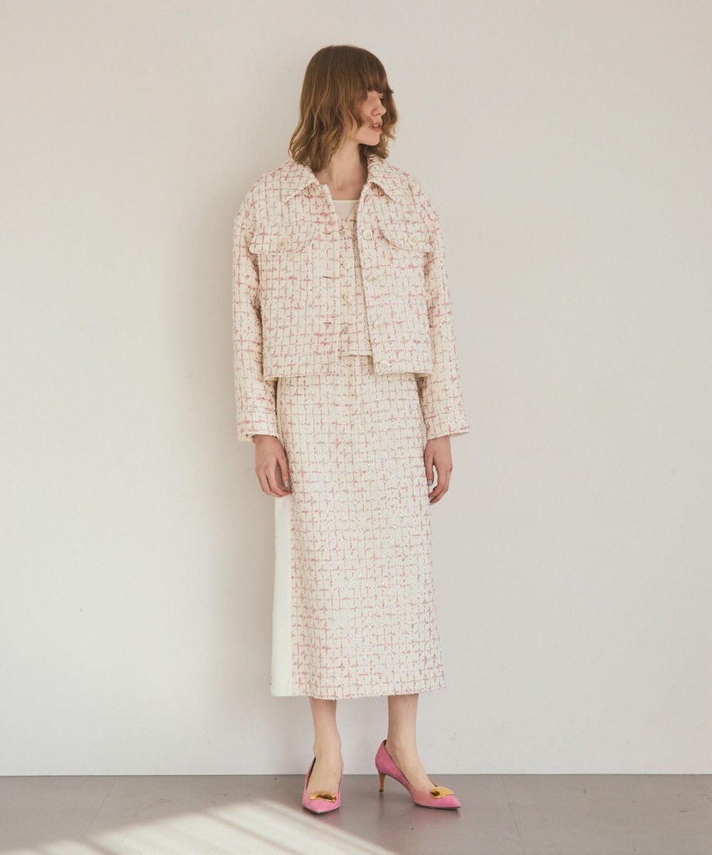 GRACE CONTINENTAL ツイードチェックジレ 