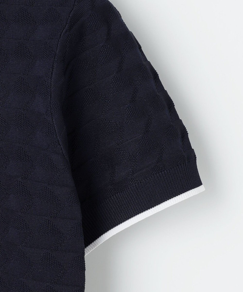 23区GOLF 【WOMEN】フラッグジャガードニットポロシャツ ストレッチ 半袖 