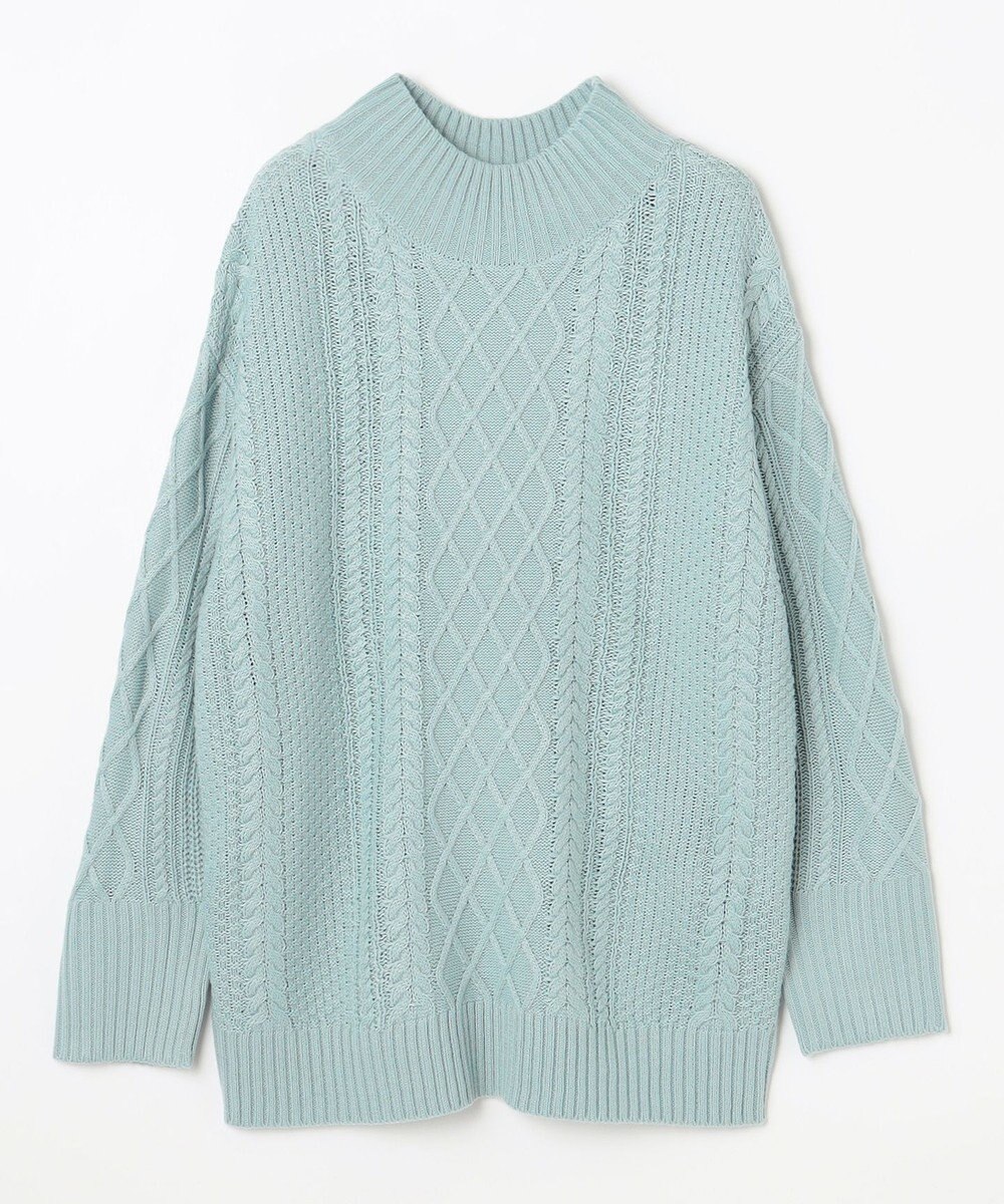 ANY L ソフトタッチケーブルニットチュニック 