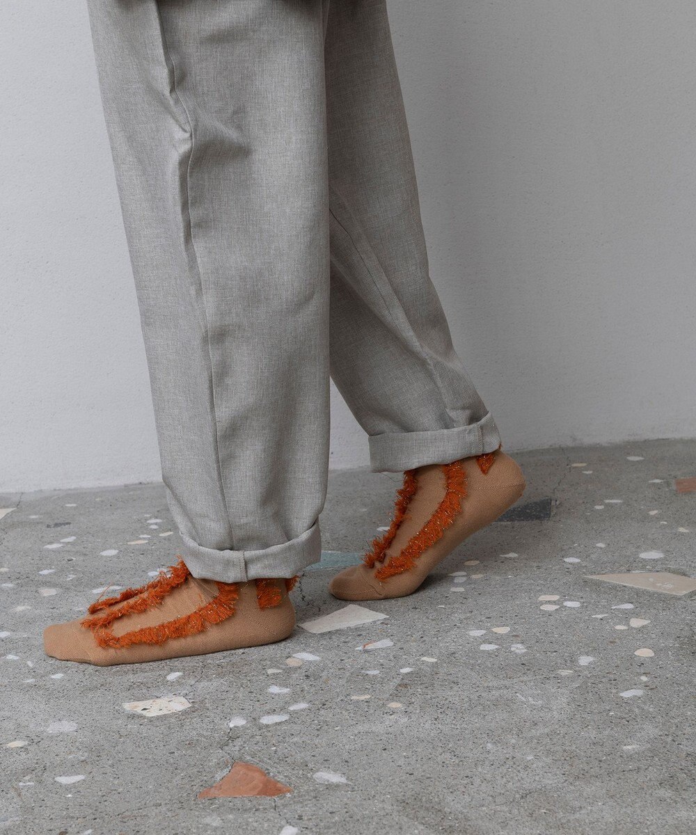 TRICOTE ストライプフェイクファーソックス 