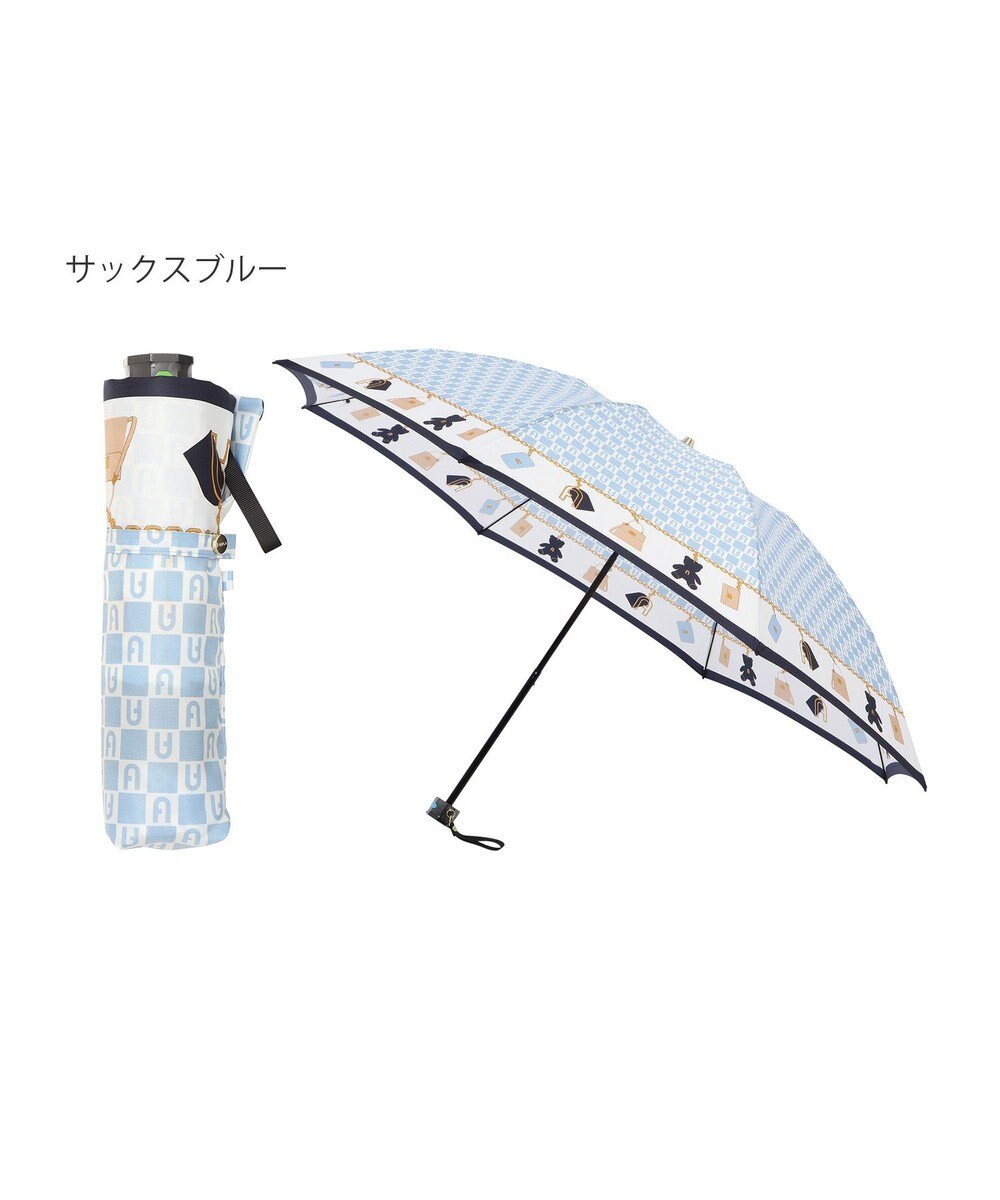 MOONBAT FURLA 折りたたみ傘 チャーム＆ロゴプリント UV 耐風 日本製 