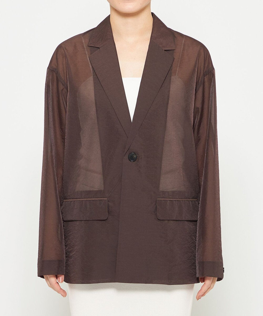 uncrave 【久慈暁子さん着用】シアー オーガンジー シャツ ジャケット 