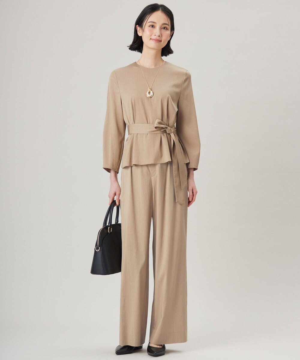 自由区 S 【セットアップ対応・洗える】ドレープツイルプルオーバー ブラウス 