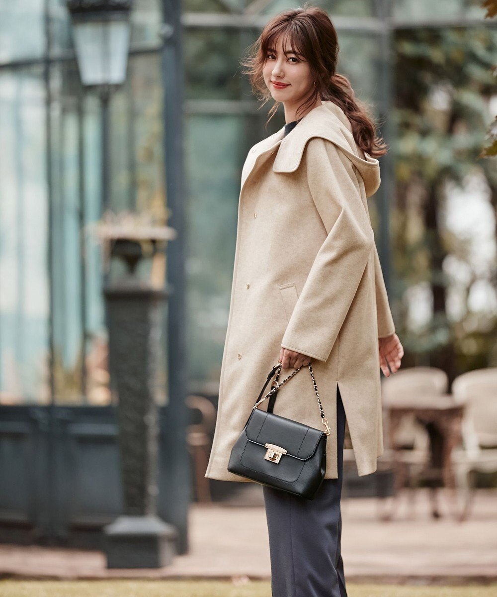 ANY SIS ウールライクミドルフーディ コート 