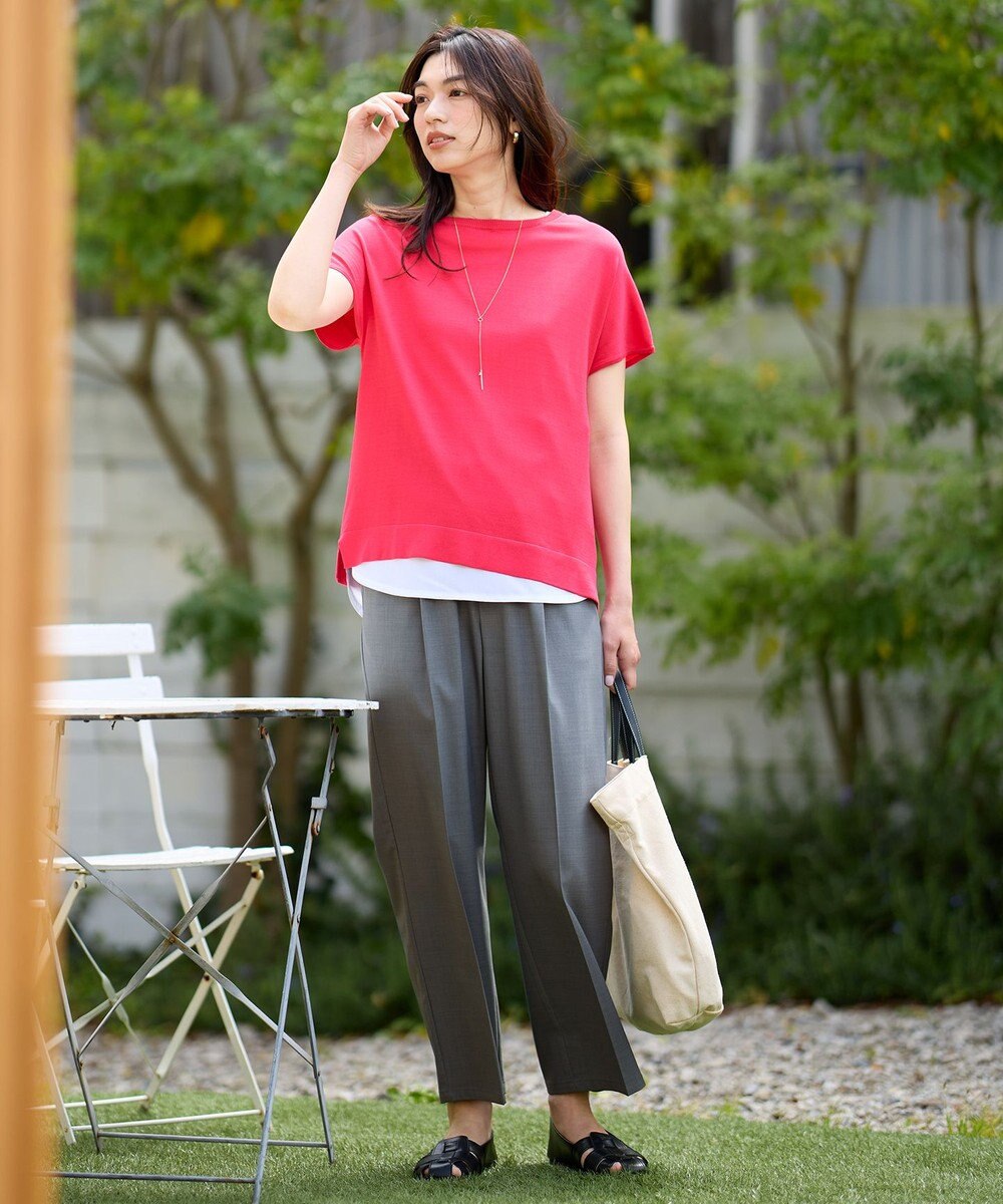 ANY L 【洗濯機可/セットアップ可/UVケア/速乾/イージーケア】サラサラテックリネンパンツ 