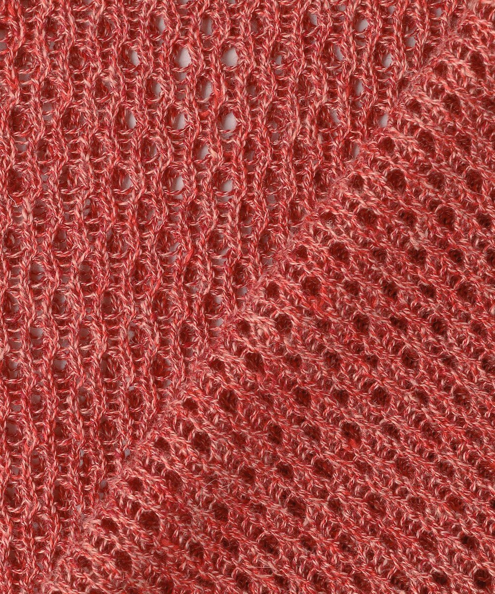 自由区 L リネンミドルゲージメッシュ ニット 