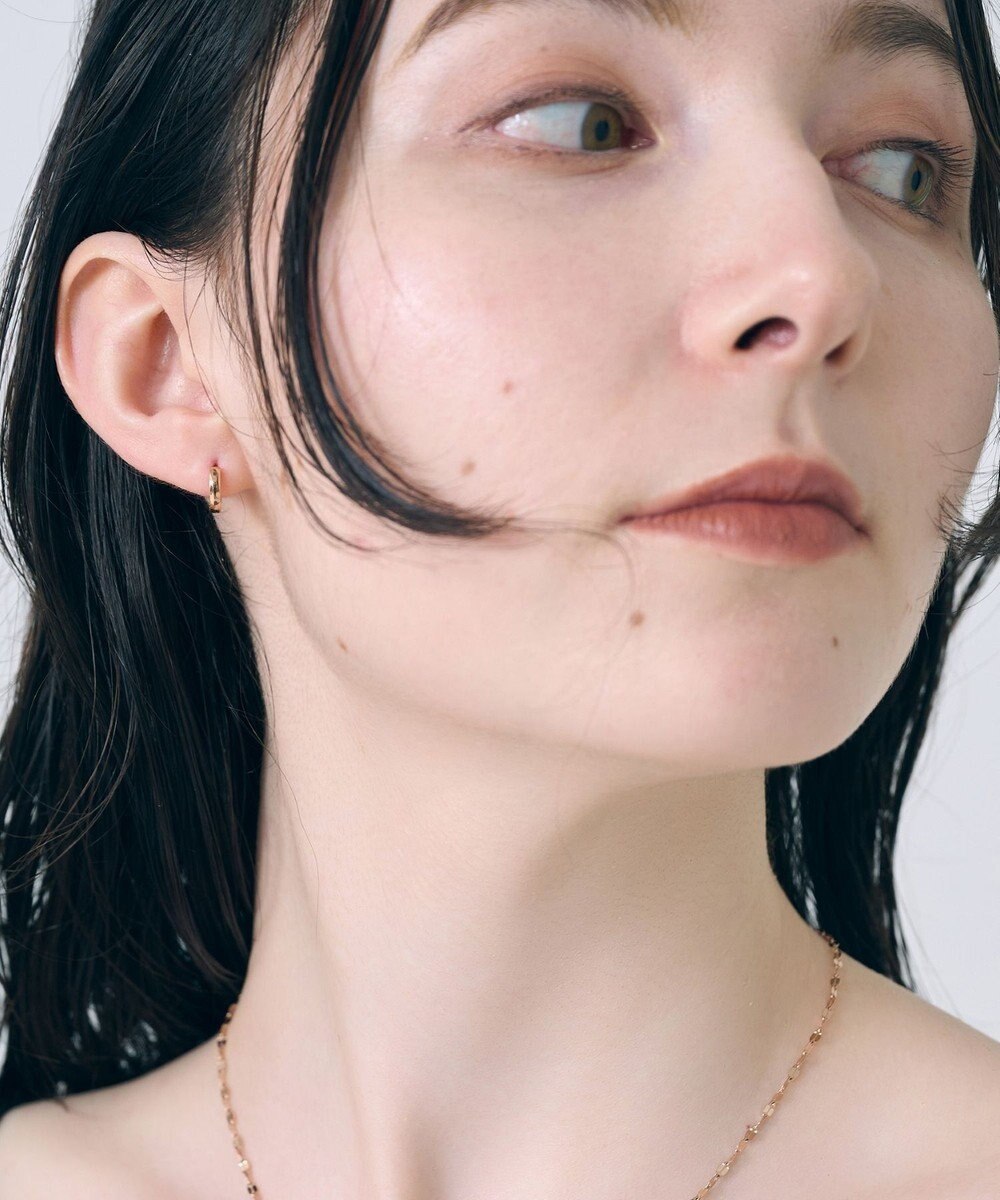 Phoebe 【金属アレルギー対応】ワンタッチメタルフープミニペアピアス  ローズゴールド/BOX付き 