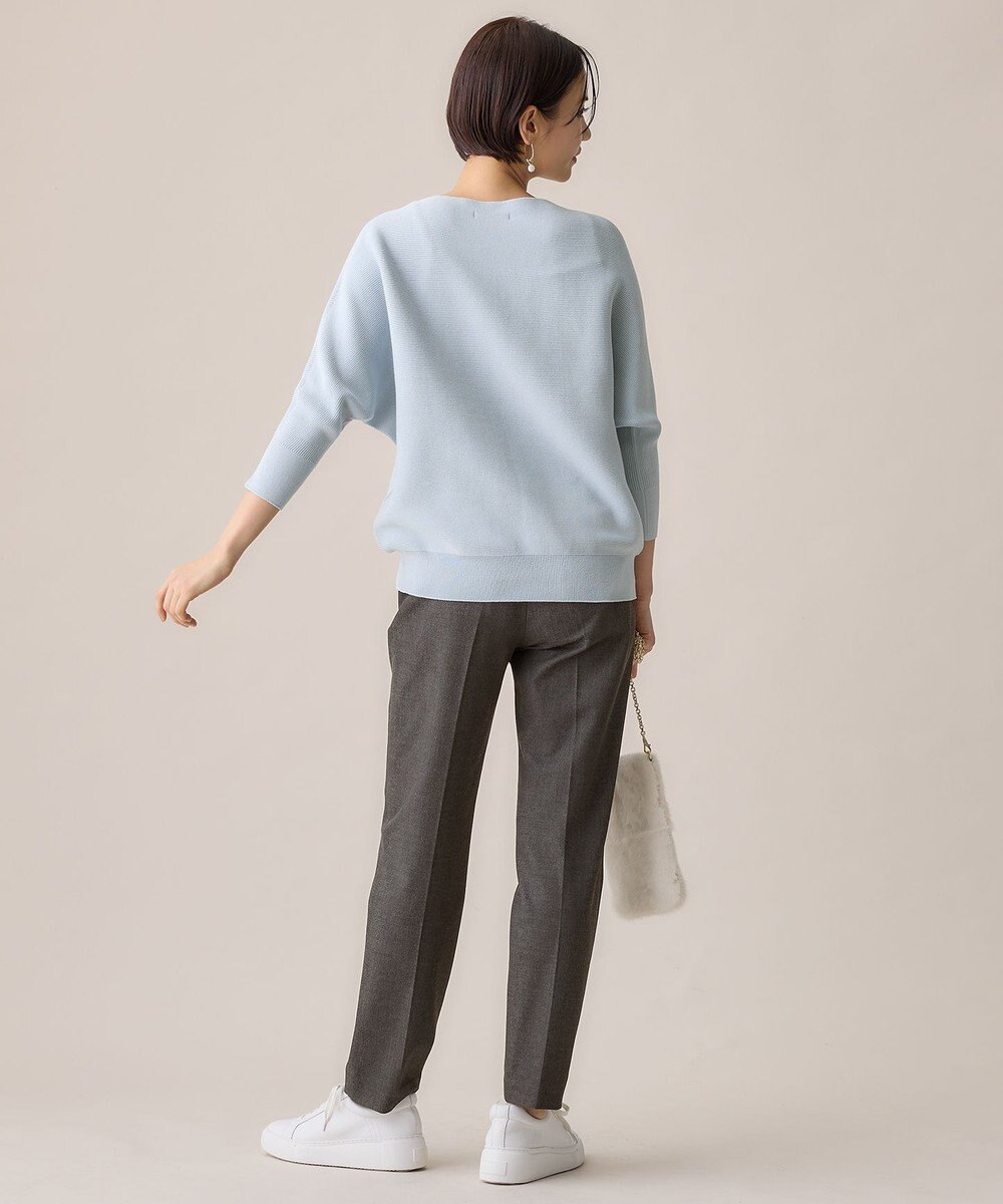 自由区 【WEB限定・洗える】コットンストレッチホールガーメントドルマン ニット 